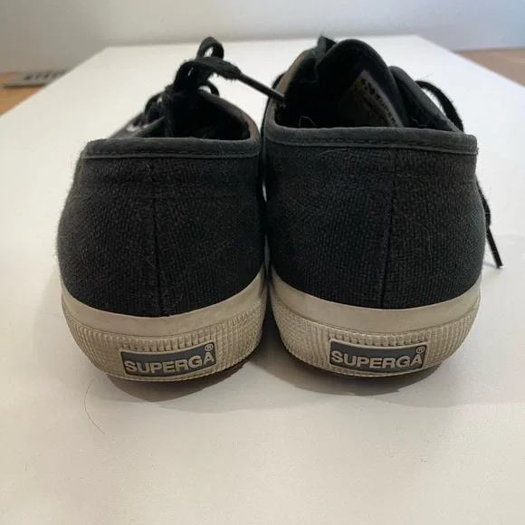 Superga Black 2750 COTU Classic Sneakers in Womens 8.5 Canvas Shoes - Picture 6 of 9